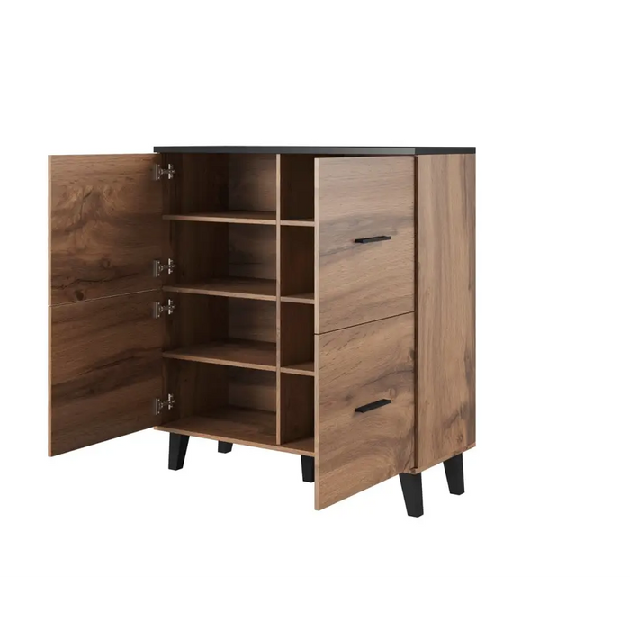 Cama бюфет LOTTA 110 4D дъб вотан + черен мат