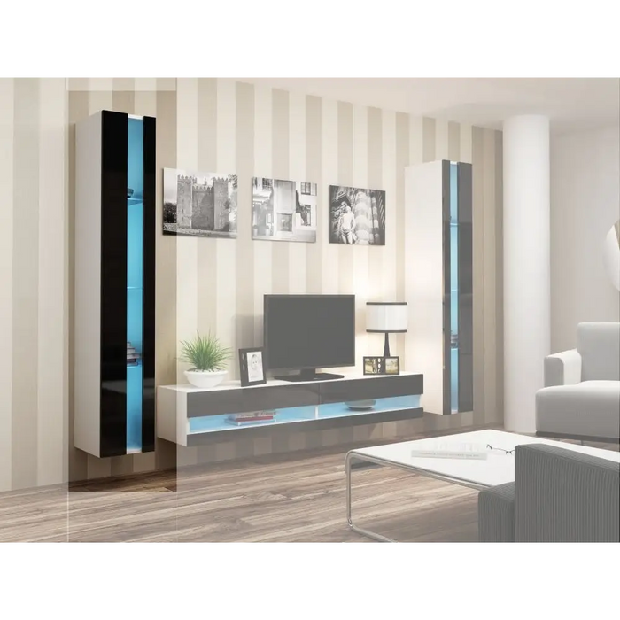 Cama Етажерка VIGO NEW 180/40/30 бяло/черно гланц
