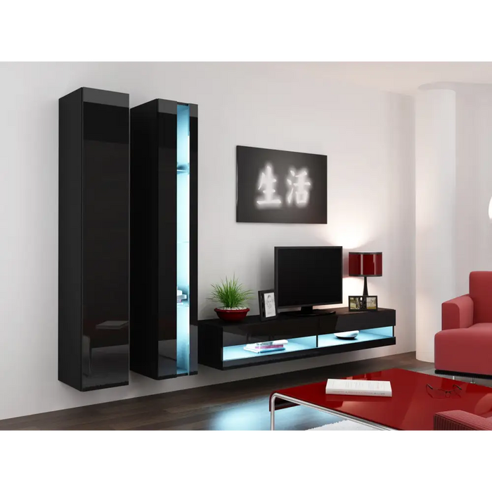 Cama Етажерка VIGO NEW 180/40/30 черен/черен гланц