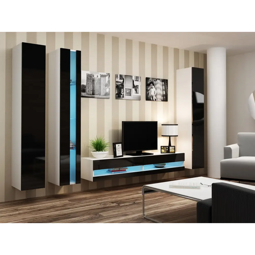 Cama Етажерка VIGO NEW 180/40/30 бяло/черно гланц