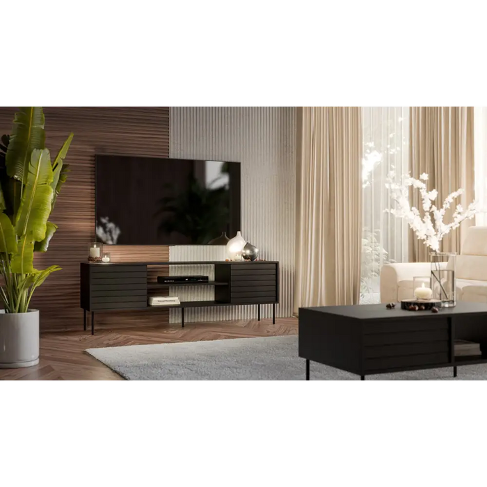 Cama EF CORTINA ТВ шкаф 180x40x60 черен