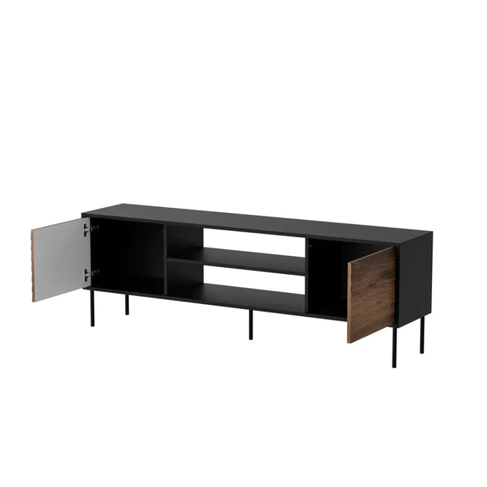 Cama EF CORTINA ТВ шкаф 180x40x60 черен/орех