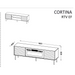 Cama EF CORTINA ТВ шкаф 180x40x60 черен/орех