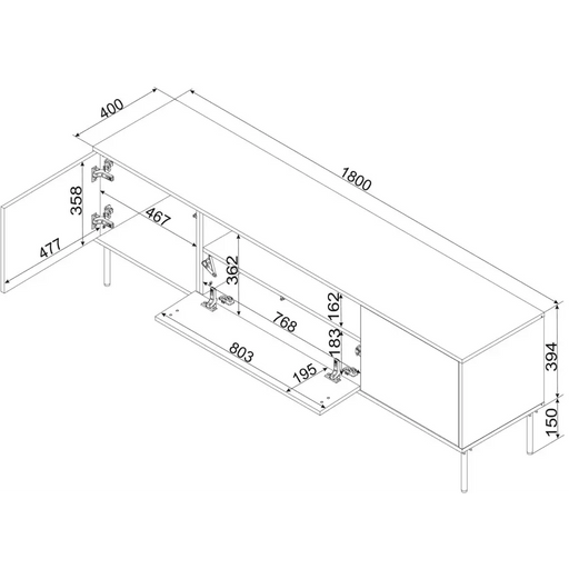 Cama EF TRESSE RTV шкаф 180x40x54.5 кашмир мат