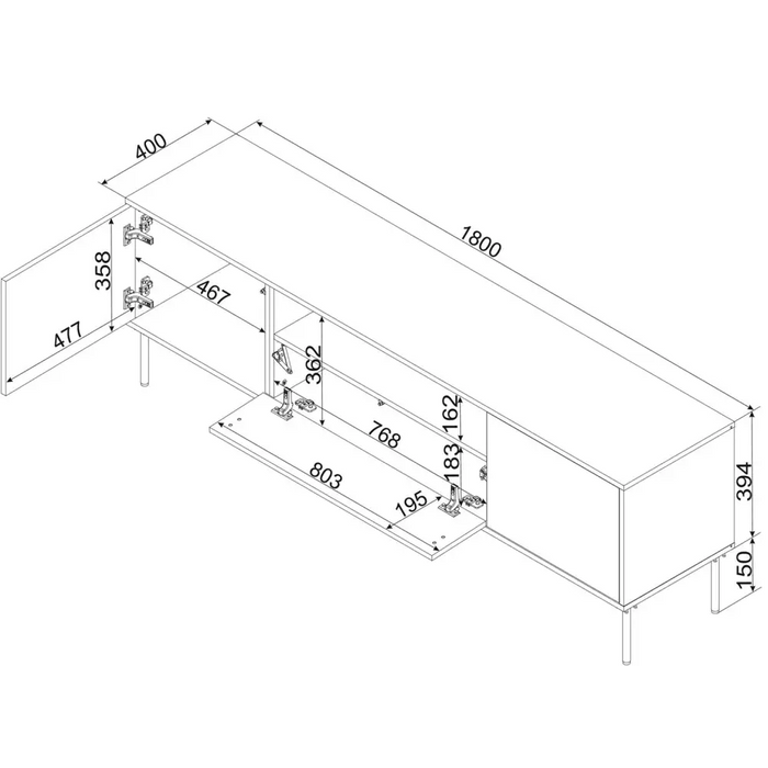 Cama EF TRESSE RTV шкаф 180x40x54.5 кашмир мат