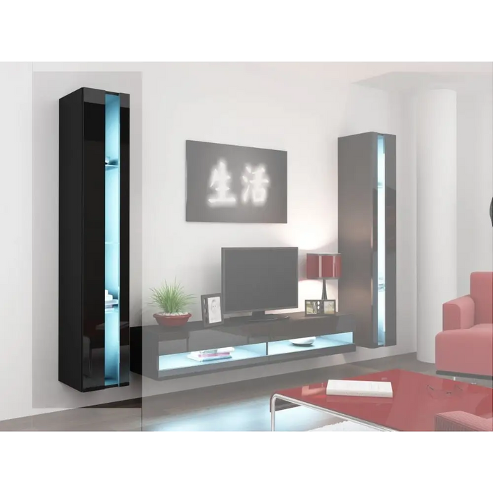 Cama Етажерка VIGO NEW 180/40/30 черен/черен гланц
