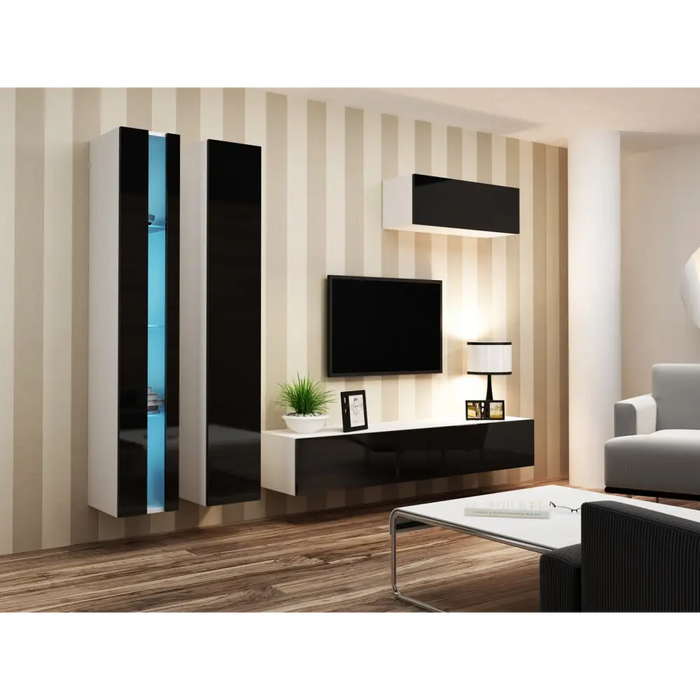 Cama Етажерка VIGO NEW 180/40/30 бяло/черно гланц