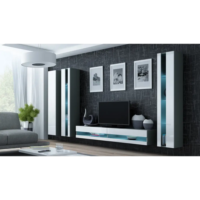 Cama Етажерка VIGO NEW 180/40/30 сиво/бял гланц