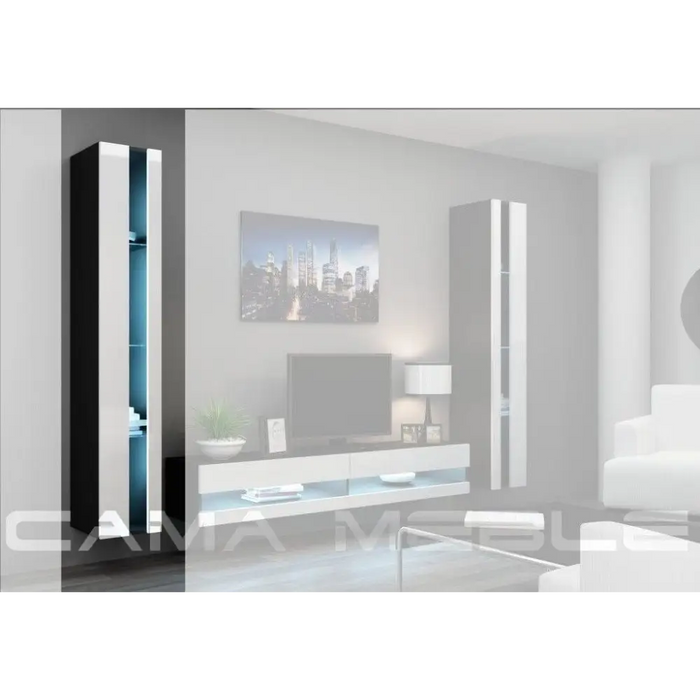 Cama Етажерка VIGO NEW 180/40/30 черен/бял гланц