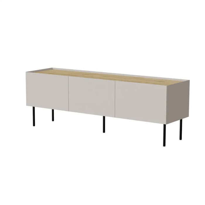 Cama FELLINI ТВ шкаф 150x40x52 кашмир + плот от омаслен дъб