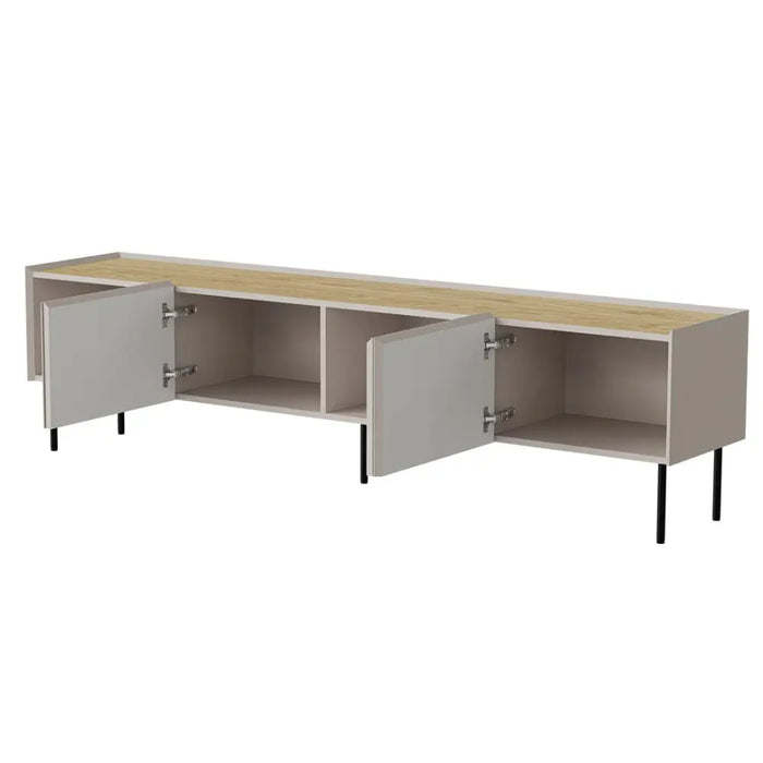 Cama FELLINI ТВ шкаф 200x40x52 кашмир + плот от омаслен дъб