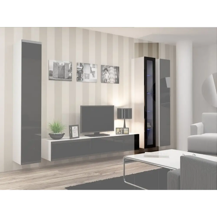 Cama Glass-case VIGO ’180’ 180/40/30 бял/черен гланц