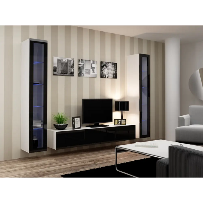 Cama Glass-case VIGO ’180’ 180/40/30 бял/черен гланц