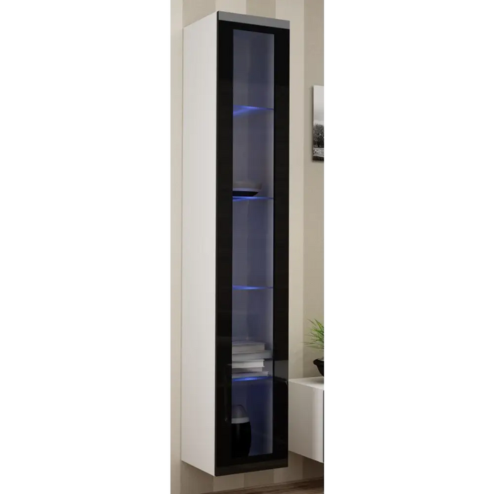 Cama Glass-case VIGO ’180’ 180/40/30 бял/черен гланц
