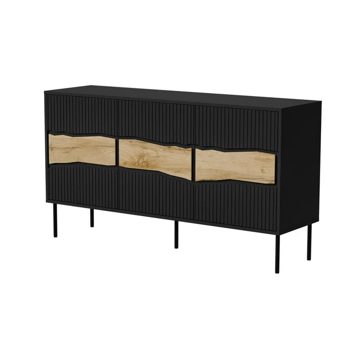 Cama INSERTO 3D скрин с чекмеджета 143.5x40x80 черен + LED