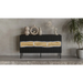 Cama INSERTO 3D скрин с чекмеджета 143.5x40x80 черен + LED