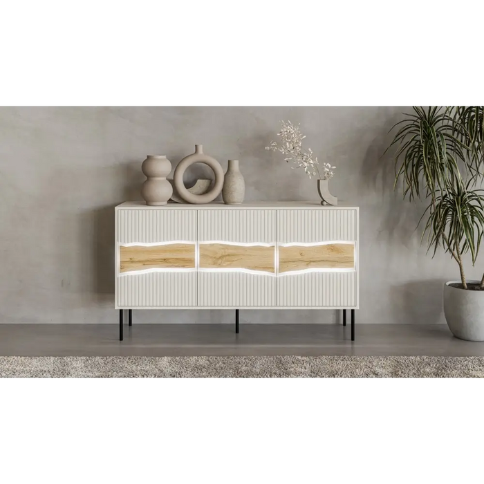Cama INSERTO 3D скрин с чекмеджета 143.5x40x80 кашмир + LED