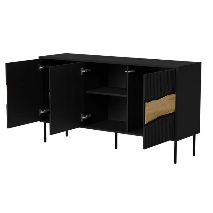 Cama INSERTO 3D скрин с чекмеджета 143.5x40x80 черен + LED