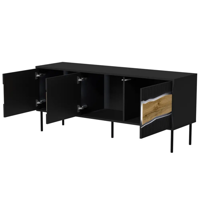 Cama INSERTO 3D ТВ шкаф 143.5x40x61.5 черен + LED