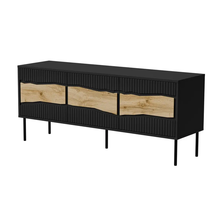 Cama INSERTO 3D ТВ шкаф 143.5x40x61.5 черен + LED