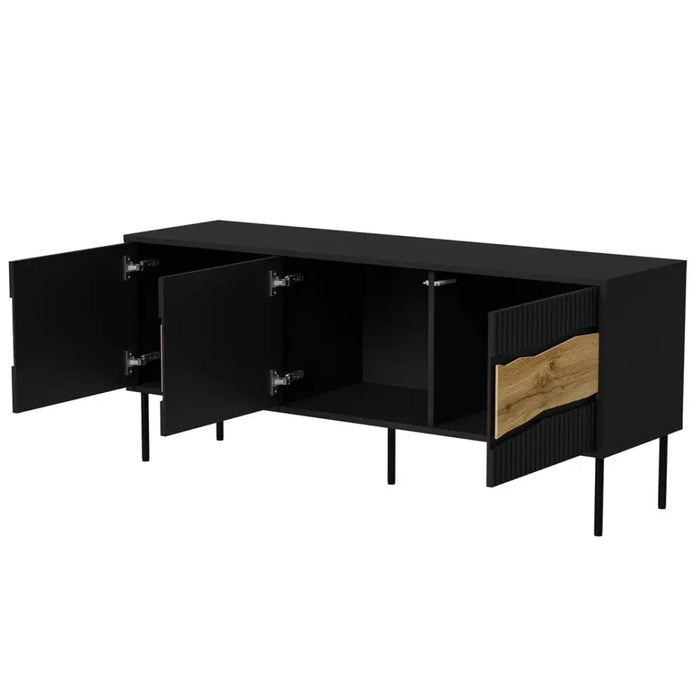 Cama INSERTO 3D ТВ шкаф 143.5x40x61.5 черен + LED