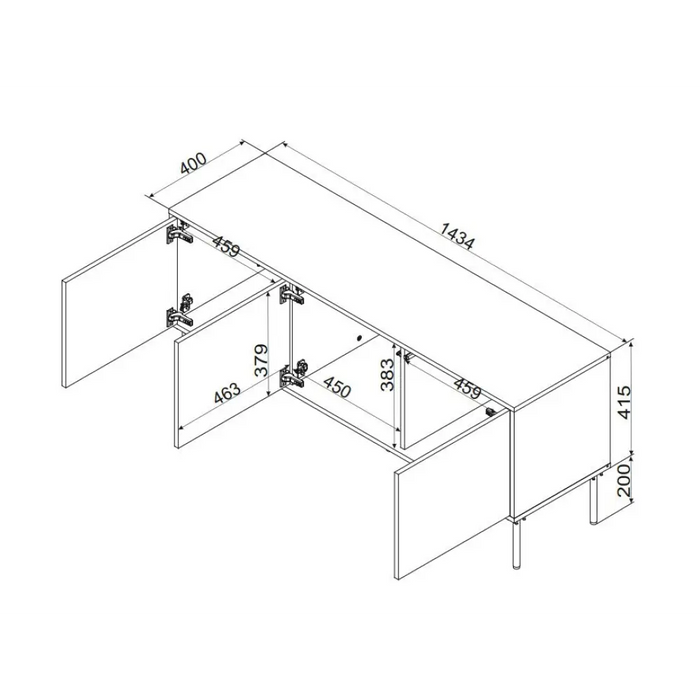 Cama INSERTO 3D ТВ шкаф 143.5x40x61.5 кашмир + LED