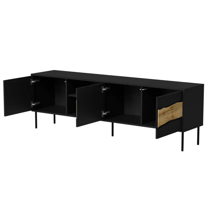 Cama INSERTO 3D1W ТВ шкаф 190x40x61.5 черен + LED