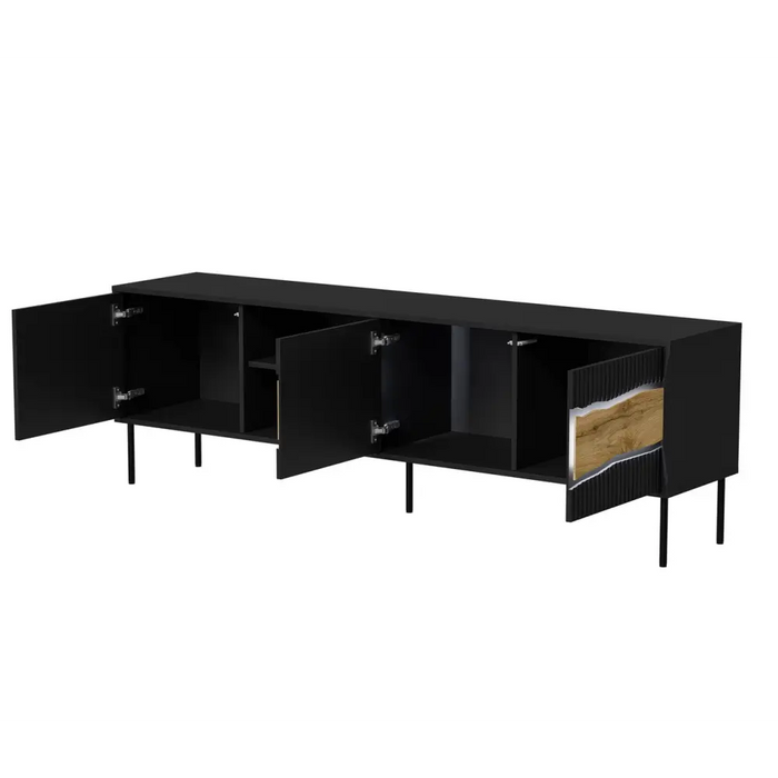 Cama INSERTO 3D1W ТВ шкаф 190x40x61.5 черен + LED