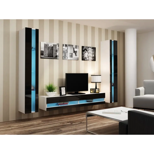 Cama Холна гарнитура VIGO NEW 3 бяло/черно гланц