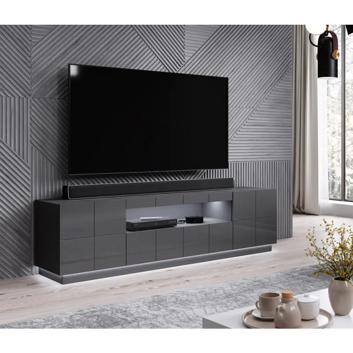 Cama LED осветление RTV шкаф REJA бял
