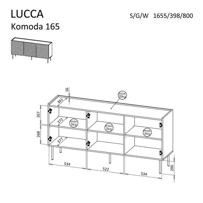 Cama LUCCA 3D скрин 165x40x80 бял