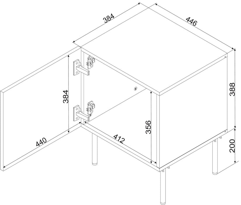 2 бр нощно шкафче ISLA 44.5x40x59 кашмир мат