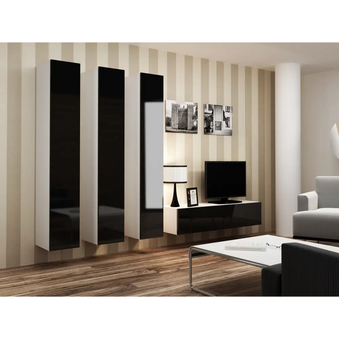 Cama Пълен шкаф VIGO ’180’ 180/40/30 бял/черен гланц