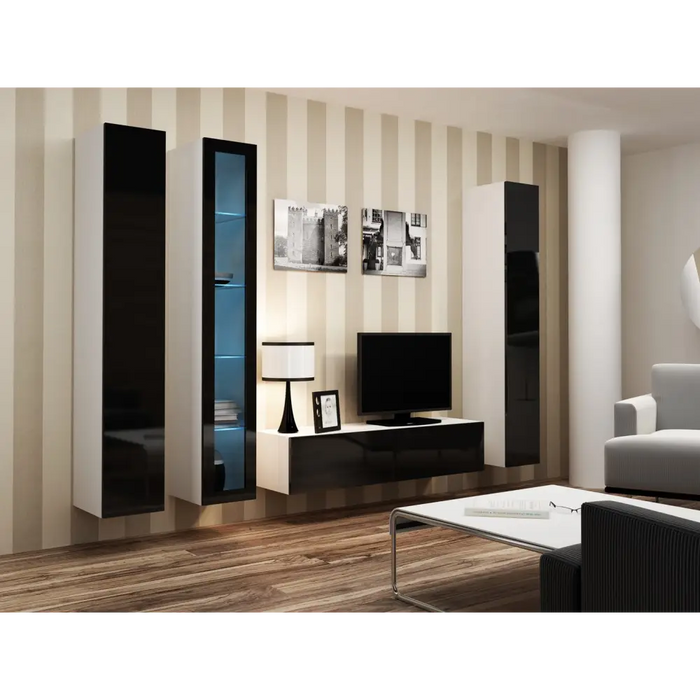 Cama Пълен шкаф VIGO ’180’ 180/40/30 бял/черен гланц