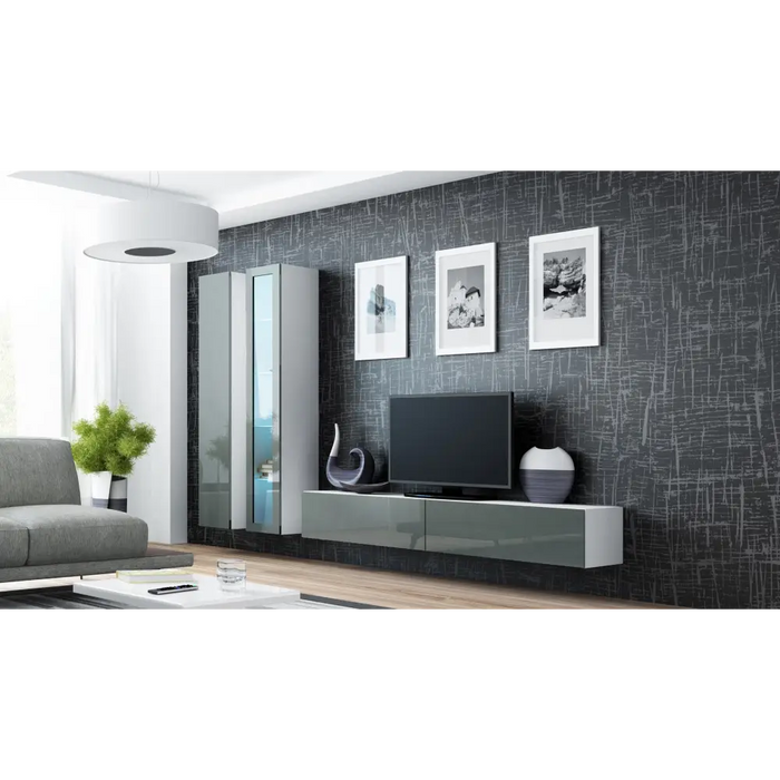 Cama Пълен шкаф VIGO ’180’ 180/40/30 бяло/сив гланц
