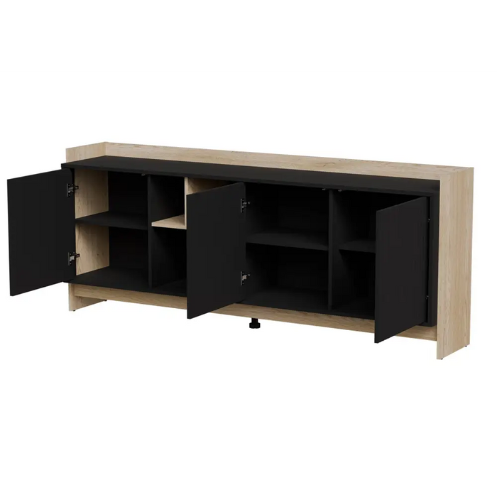 Cama PORTO 3D скрин 190x38x77 дъб/черен