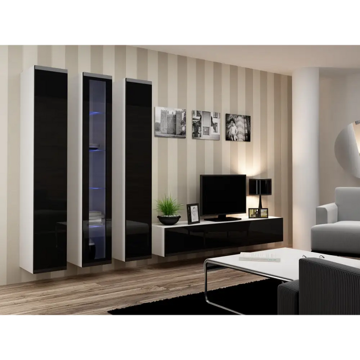 Cama Пълен шкаф VIGO ’180’ 180/40/30 бял/черен гланц
