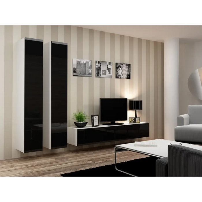 Cama Пълен шкаф VIGO ’180’ 180/40/30 бял/черен гланц