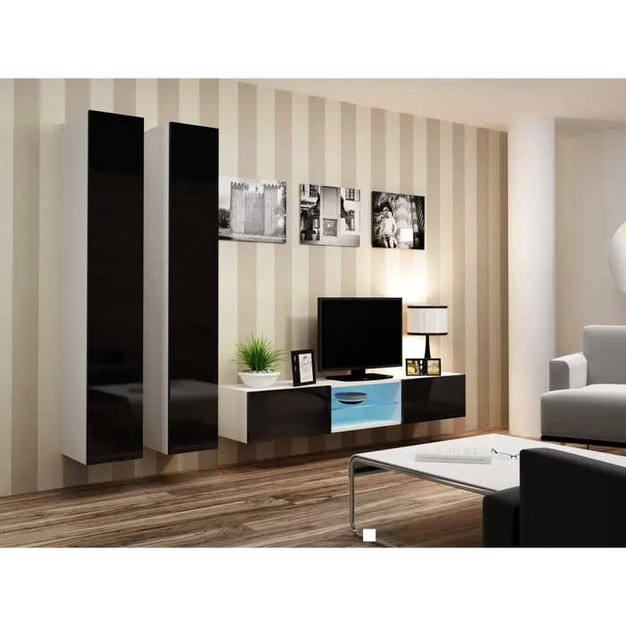 Cama Пълен шкаф VIGO ’180’ 180/40/30 бял/черен гланц