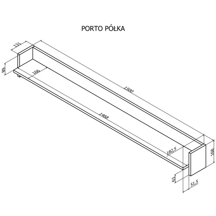 Cama Рафт PORTO 150x18x16.5 дъб/черен