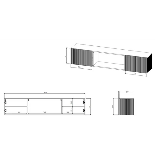 Cama RTV ROTA 183x35x37 бял мат + бяла камина