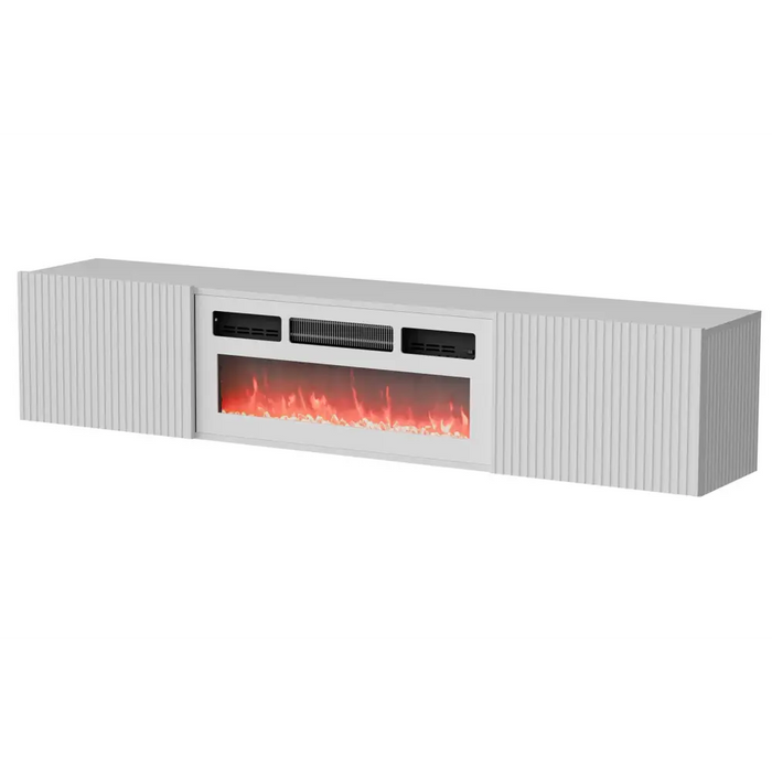 Cama RTV ROTA 183x35x37 бял мат + бяла камина