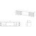 Cama RTV шкаф TULA 183x35x37 бял мат + черна камина