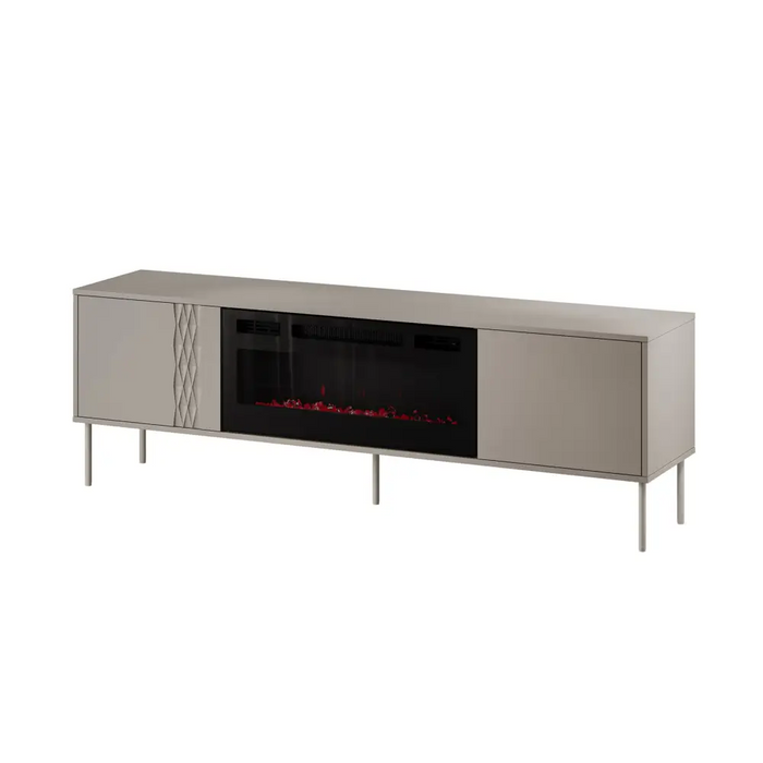 Cama RTV шкаф EF + камина черен TRESSE 180x40x54.5 кашмир