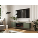 Cama RTV шкаф EF + камина черен TRESSE 180x40x54.5 зелен мат