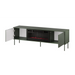 Cama RTV шкаф EF + камина черен TRESSE 180x40x54.5 зелен мат