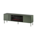 Cama RTV шкаф EF + камина черен TRESSE 180x40x54.5 зелен мат