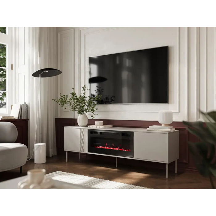 Cama RTV шкаф EF + камина черен TRESSE 180x40x54.5 кашмир