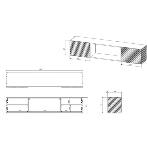 Cama RTV шкаф LARA 183x35x37 бял мат + бяла камина