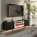 Cama RTV шкаф LARA 183x35x37 черен мат + бяла камина